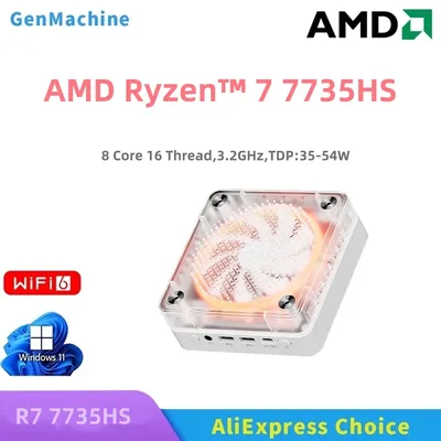 GenMachine AMD Ryzen 7535HS 7535U 7735HS 7735U Windows 11 Ryzen 미니 PC WIFI6 diy 게임용 컴퓨터 미니 Pc Ordenador