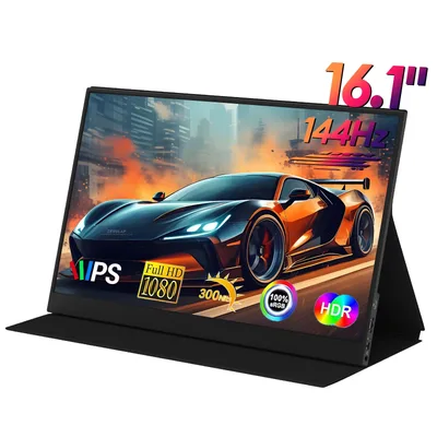 ZEUSLAP 16.1인치 144Hz 100%sRGB 초슬림 게이밍 휴대용 모니터 (휴대폰, 닌텐도 스위치, 노트북, PC용 보조 확장 화면)