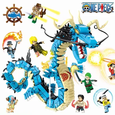 원피스 빌딩 블록 랜덤박스 루피 조로 카이도 드래곤 블록 모델 DIY 조립 블루 드래곤 피규어 장난감 어린이 컬렉션 선물