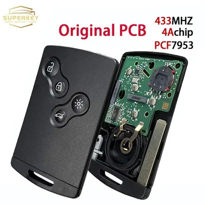 슈퍼키 P/N 285971998R 순정 PCB 르노 클리오 IV 캡처 2009-2017 PCF7953M 4A 칩 433MHZ 키리스 스마트 카드 자동차 키