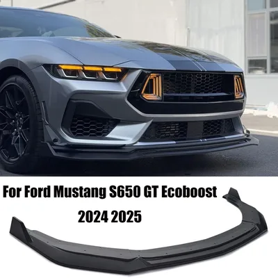 포드 머스탱 S650 GT 에코부스트 2024 2025 스포일러 스플리터 자동차 앞 범퍼 립 무광 유광 블랙 카본 파이버 룩