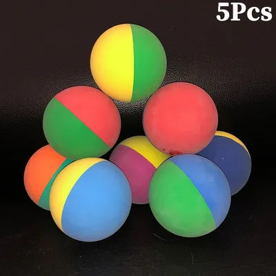 5Pcs 6cm 듀얼 컬러 라켓 공 스쿼시 저속 고무 중공 공 훈련 경쟁 고탄성 바운스 공