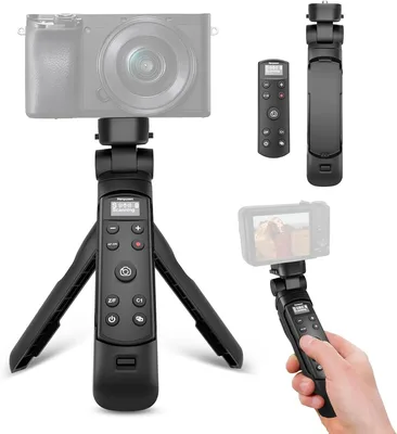 소니 FX2/A7RM6/RX0II/ZV-E10/ZV-E1/ZV-1/ZV-1F/A6400/A6600/A6700용 OLED 스크린 리모컨이 포함된 무선 촬영 그립 삼각대