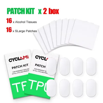 CYCALMI 16/80Pcs 자전거 내부 튜브 타이어 패치 패치 도구 수리 키트 도로 MTB 접이식 자전거 TPU 소재 강력한 접착제없는