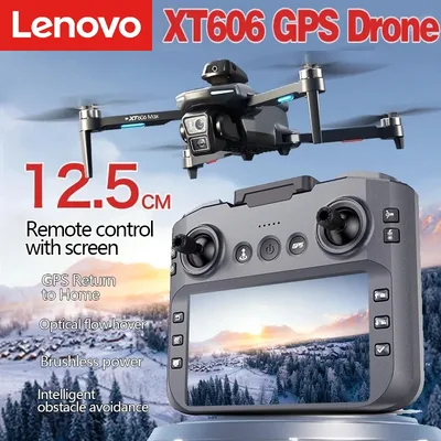레노버 XT606 MAX GPS 드론 4K 프로페셔널 8K HD 카메라 FPV 위시 스크린 드론 360 °   장애물 회피 쿼드콥터 장난감 드론