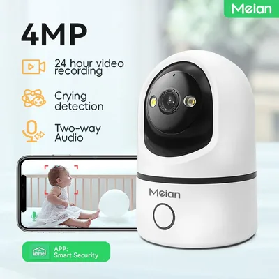 4MP HD 5G WiFi PTZ 카메라 자동 추적 울음 소리 감지기 홈 실내 보안 CCTV 감시 카메라 베이비 모니터