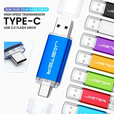 USB-C 펜 드라이브 128GB TYPE-C USB 3.0 플래시 드라이브 64GB 다채로운 USB3.0 메모리 스틱 고속 펜드라이브 32GB 블루 레드 그린 블랙