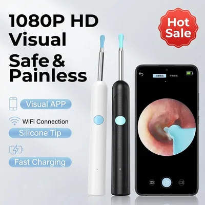 1080P HD 카메라가 장착된 스마트 비주얼 귀지 제거기, USB C 충전식 귀 청소기, 방수 귀 내시경, 안전한 귀지 제거 도구