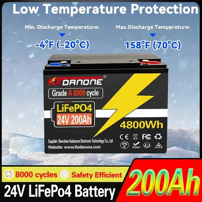 LIFEPO4 24V 32700 200AH 배터리는 RV 태양광 외부 충전식 네트워크 리튬 철 인산염용 BMS 200A와 통합되어 있습니다.