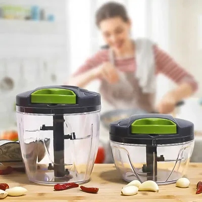 1Pcs 600ml/1000ml 수동 마늘 쵸퍼 식품 야채 쵸퍼 고기 분쇄기 생강 과일 견과류 주방 푸드 프로세서