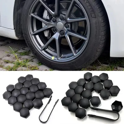 20/40/60Pcs 자동차 휠 너트 캡 보호대 타이어 볼트 외부 장식 스터드 허브 커버 캡 Tesla 모델 용 광택 블랙