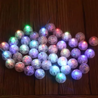 50pcs 미니 라운드 볼 Led 풍선 RGB 조명 발렌타인 데이 플래시 램프 랜턴 크리스마스 할로윈 웨딩 파티 대학원