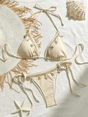 피치탄 끈 비키니 여성 푸쉬업 비치 수영복 투피스 수영복 여성 비키니 수영복 여름 여성 비치웨어