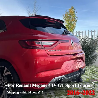 르노 메간 4 IV GT 스포츠 투어러 2016-2022 해치백 ABS 글로스 블랙 바디킷 튜닝용 자동차 리어 루프 립 스포일러 윙