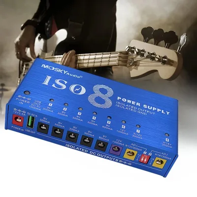 MOSKY ISO-8 페달 전원 공급 장치(9채널 독립 단락 보호 기능 포함)/기타 이펙트 페달용