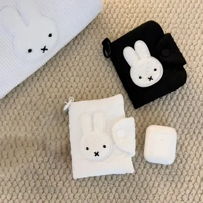 Miffy Kawaii 만화 지갑 ID 카드 가방 귀여운 저장 가방 소녀를위한 생일 크리스마스 선물 장난감