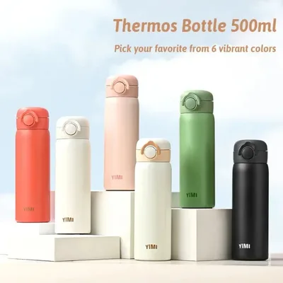 500ML 보온병 병 진공 플라스크 텀블러 304 스테인레스 스틸 열수 병 따뜻하고 차가운 절연 컵 Drinkware 유지