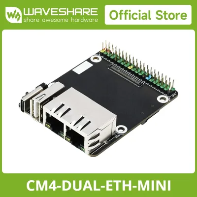 웨이브쉐어 미니 듀얼 기가비트 이더넷 베이스 보드 USB 2.0 라즈베리 파이 CM4 캐리어 보드, 라즈베리 파이 CM4용 라우터 보드