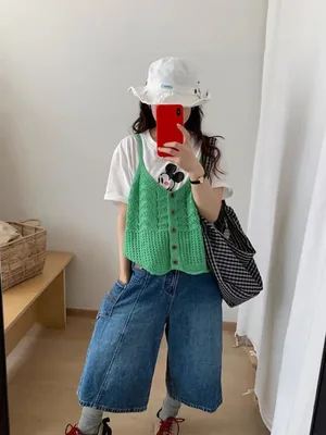초가을 신상 여성용 루즈핏 니트 홀터넥 스트랩 베스트 분위기 있는 웨이브 패턴 스웨터 베스트
