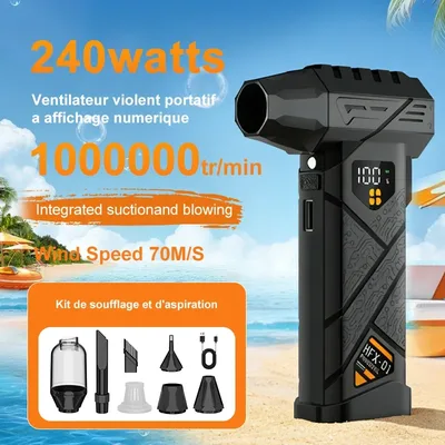 HFX-01 강력 터보 에어 블로워 380g 강풍 풍량 터보 팬 보조배터리 기능 무선 압축 공기 살포기