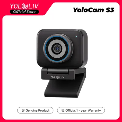 YOLOLIV YoloCam S3, 4K 스트리밍 웹캠, 1/1.28인치 센서, PDAF 오토포커스, 4배 줌, 크리에이터, 스트리머, 팟캐스터용