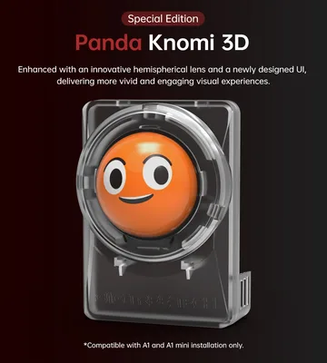 BIGTREETECH Panda Knomi 3D 업그레이드 오렌지 입체 디스플레이 스크린 반구형 렌즈 Bambu Lab A1 A1 미니 프린터용