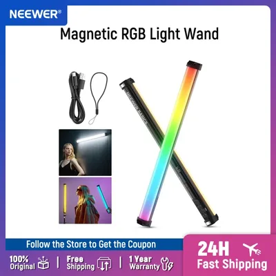 NEEWER 베이직스 21인치 마그네틱 RGB 라이트 완드 LED 핸드헬드 비디오 튜브 조명 스틱 (스튜디오 사진 촬영 및 스트리밍용)