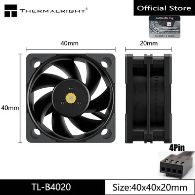 ThermalrightTL-B4020 4CM 섀시 냉각 팬, 40x40x20mm/이중 볼 베어링/높은 풍량 5500RPM/컴퓨터 냉각 팬