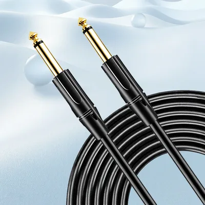 오디오 케이블 3m 6m 10m 탄성 PVC 6.35mm 1/4인치 기타 케이블 일자형 일자형 전자 악기용