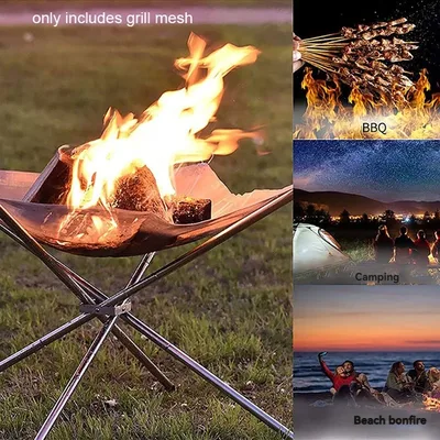 휴대용 화로 내구성 있는 야외 캠핑 BBQ 메쉬 화로 스틸 백야드 랙 화로 빠른 조립 그릴 네트
