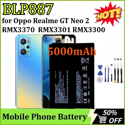 새로운 BLP887 5000mAh 모바일 배터리 오포 리얼미 GT 네오 2 네오2 RMX3370/ GT2 프로 RMX3301 RMX3300 고용량 + 도구 포함