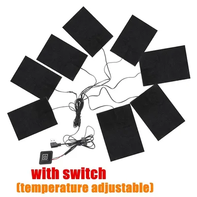 1세트 DIY USB 전기 발열 재킷 히팅 패드 보온 겨울 히팅 조끼 패드 야외 발열 의류용 8/5 시트