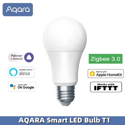 아카라 스마트 LED 전구 T1 조정 가능한 백색광 Zigbee 3.0 E27 6500K 220-240V 블루투스 스마트 홈 조명 (홈킷, 앨리스, 구글 알렉사 지원)