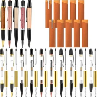 AS60-DIY 펜 제작 키트 10세트에는 목공 펜 키트 10개와 우아한 커버 10개가 포함되어 있으며, 교실 교사와 학생 선물로 적합합니다.