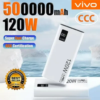 VIVO 120W 파워뱅크 200000mAh 대용량 배터리 고속 충전 휴대용 외장 배터리 충전기 아이폰 삼성 샤오미용