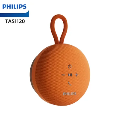 필립스 TAS1120 야외 휴대용 블루투스 스피커 무선 800mAh 욕실 방수 실내 서브우퍼 흡착컵 랜야드 포함
