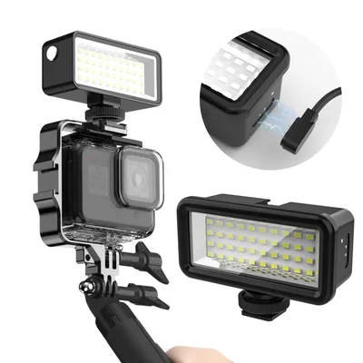 수중 다이빙 필 라이트 방수 40M LED 램프 플래시 조명 GoPro Hero13 12 DJI Action 6 5 Pro 4 카메라 액세서리
