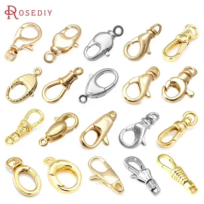 18K 금색 황동 회전식 랍스터 클래스프 연결 클라스프 쥬얼리 목걸이 팔찌 제작 DIY 부자재 액세서리