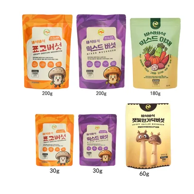 표고버섯칩 믹스드버섯칩 과자 건강간식 다이어트간식 어린이간식 핑거푸드