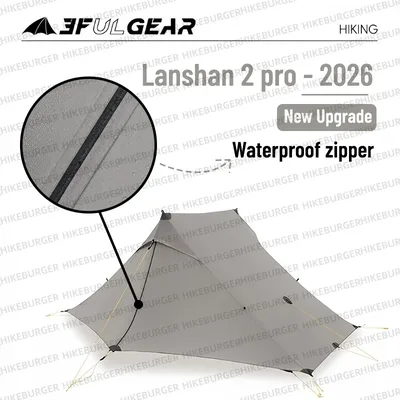 3F UL GEAR 란샨 2 프로 2026 실폴리/실나일론 텐트 아웃도어 초경량 폴리스 텐트 T-지퍼 도어 방수 하이킹 백패킹