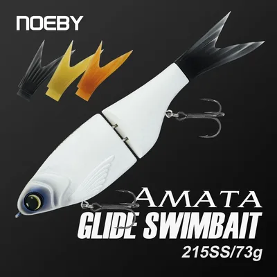 노에비 215mm 73g 아마타 글라이드 스윔베이트 루어 슬로우 싱킹 실리콘 워블러스 파이크 배스 쉐드 글라이드 스윔베이트 낚시 루어