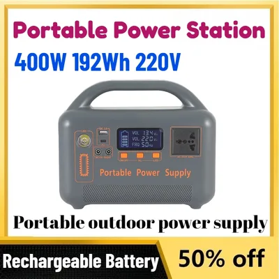 고용량 400W 휴대용 파워 스테이션 192Wh LiFePO4 배터리 AC 220V 태양광 발전기 빠른 충전 파워 뱅크 캠핑용