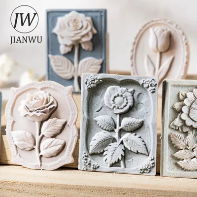 JIANWU 꽃의 그림자 시리즈 빈티지 레리프 식물 꽃 풍경 소재 콜라주 스티커 창의적인 저널 문구류
