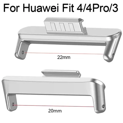 화웨이 워치 핏 3 4 스트랩 커넥터용 20mm 22mm 1쌍 어댑터, 메탈 스테인리스 스틸 핏4프로 밴드 어댑터 액세서리