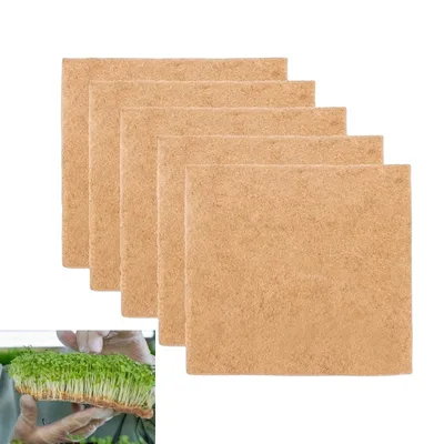 5개입 황마 섬유 재배 매트 묘목 심기 패드 수경 재배 패드 농업 원예 실험실용 10x10cm