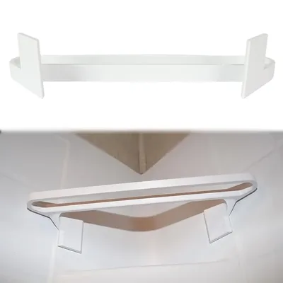 RV 샤워 코너 선반, 이중 수건걸이, PETG 플라스틱, 테이프 포함, 카라반용, 구멍 뚫린 플라스틱 수건걸이