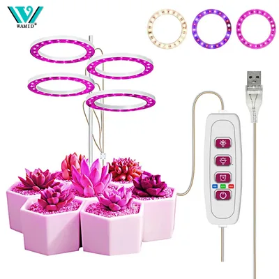 LED 식물등 풀 스펙트럼 UV IR 엔젤 링 피토램프 DC5V USB 실내 재배 텐트용