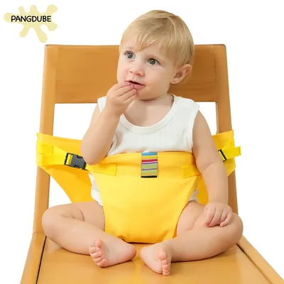 PANGDUBE 유아 안전 하네스 시트 벨트 아기용 하이체어 스트랩 휴대용 접이식 조절식 식사 벨트 다이닝 체어 여행용