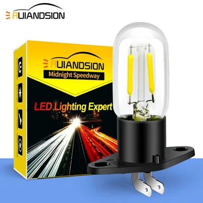 2Pcs RUIANDSION 새로운 오븐 라이트 Z187 2 필라멘트 LED 전구 25W 240V 고온 전자레인지 전구 6000K/따뜻한 흰색 및 기본 검정색