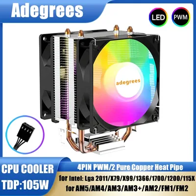 X99 RGB CPU 공랭 쿨러 3PIN/4PIN PC 프로세서 라디에이터 인텔 LGA 1151 1155 1200 X99 1700 2011 AM5 AM3 AM4용